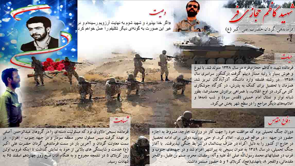 اینفوگرافیک/ فرمانده «شهید كاظم حجازىفر» اینفوگرافیک/ فرمانده «شهید كاظم حجازىفر»