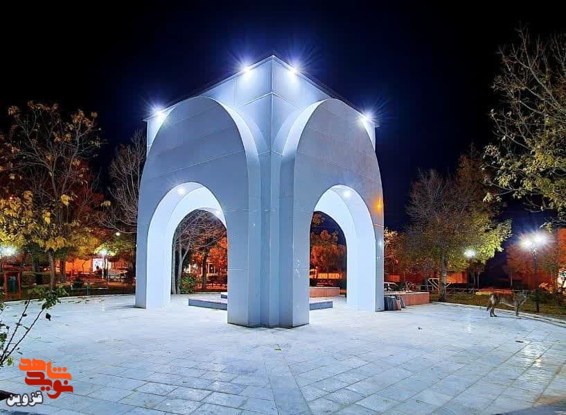 المان شهدای گمنام بخش ضیاءآباد نورپردازی شد