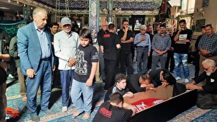 «پدر شهید عباس اسدی» در جوار فرزند شهیدش آرام...