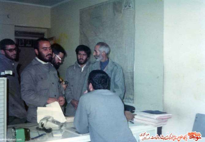 از چپ: الوالفضل روغنی - جواد صالحی - شهید ذبیح الله عابدی - عباس سمیعی 