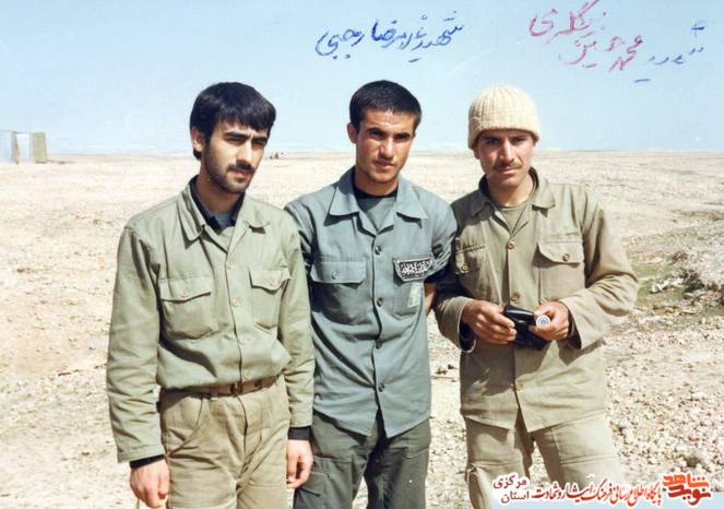 از چپ: ... - شهید غلامرضا رجبی -شهید محمدحسین بیگلری