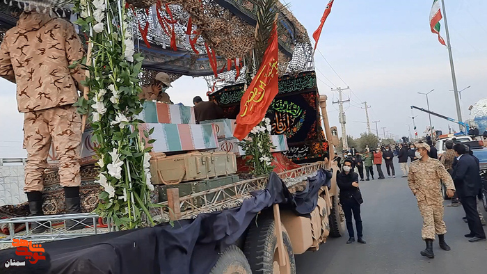 مراسم استقبال از پنج شهید گمنام و شهید والامقام تازه تفحص شده حسن یونسیان - یازدهم دی‌ماه ۱۴۰۰ یادمان کوشک امام رضا (ع) سمنان