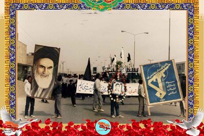 مراسم تشییع پیکر مطهر شهید محمود احمدی در روستای ریکان از توابع شهرستان گرمسار