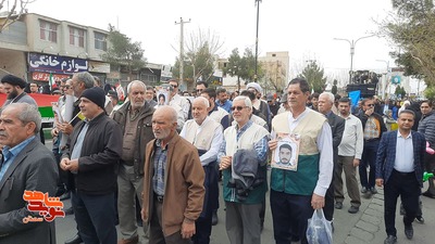 راهپیمایی پرشور مردم ولایت‌مدار شهرستان سمنان در روز قدس- هشتم فروردین ۱۴۰۳